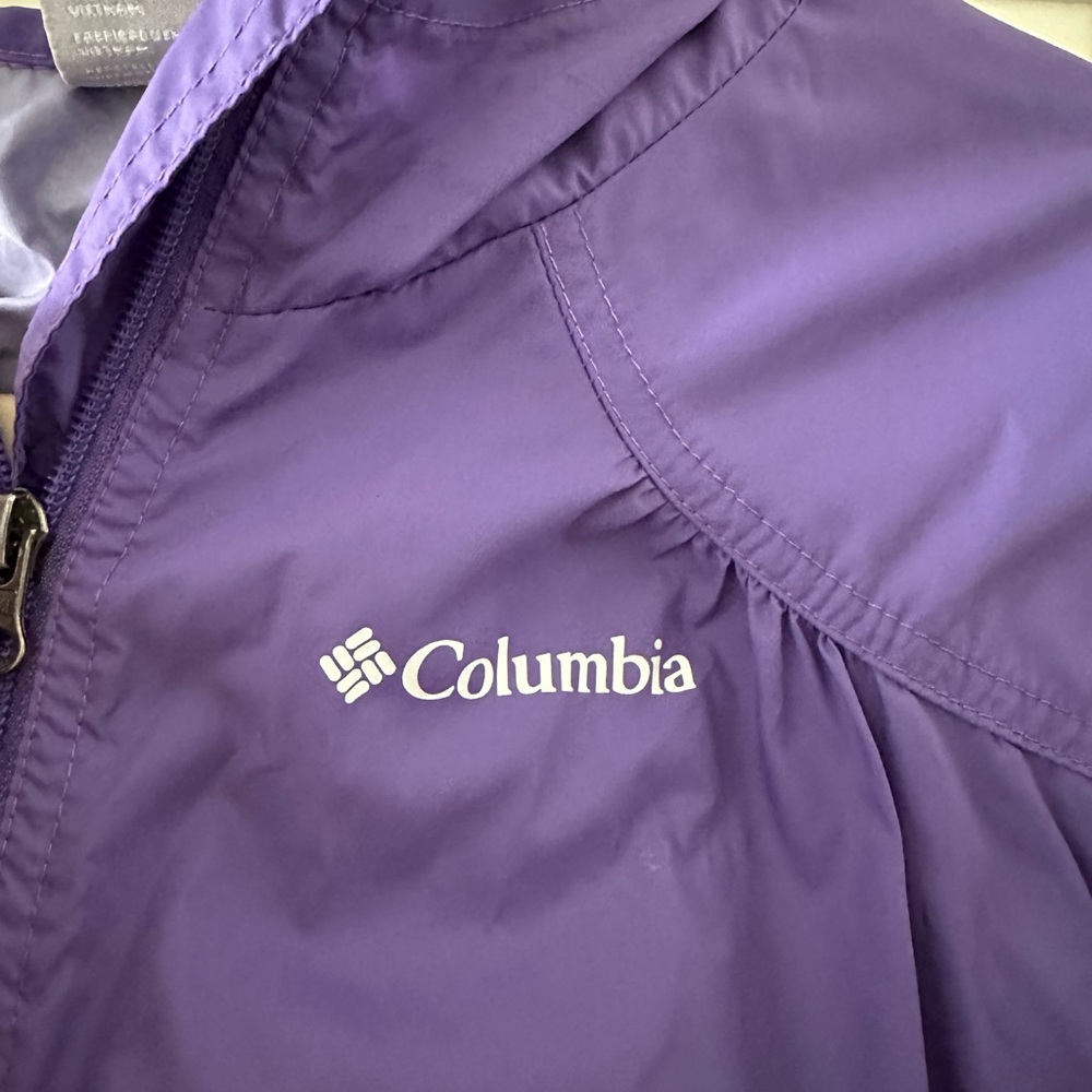 Girls Purple Columbia Rain Jacket Size L 14/15